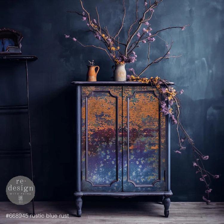 Rustic_Blue_Rust_Decoupagpapier_redesign_Moebel_bekleben