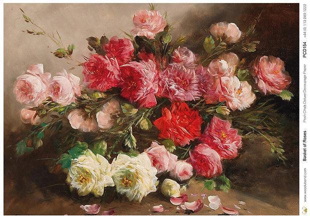 Basket of Roses | Decoupage Papier | Posh Chalk - Lioness Vintage