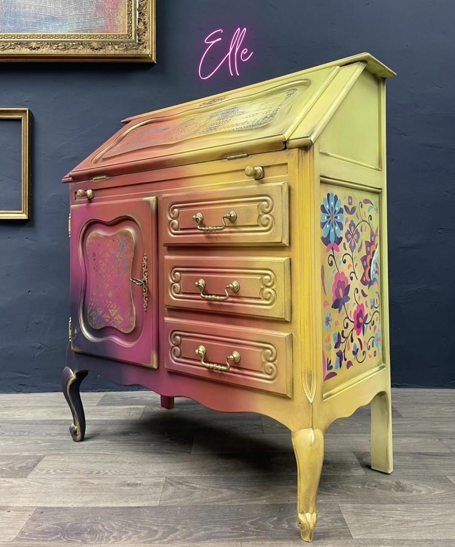 Moebelfarbe_Dixie_Belle_Mineral_Paint_Daisy_Hellgelb_Lioness_Vintage_Kommode
