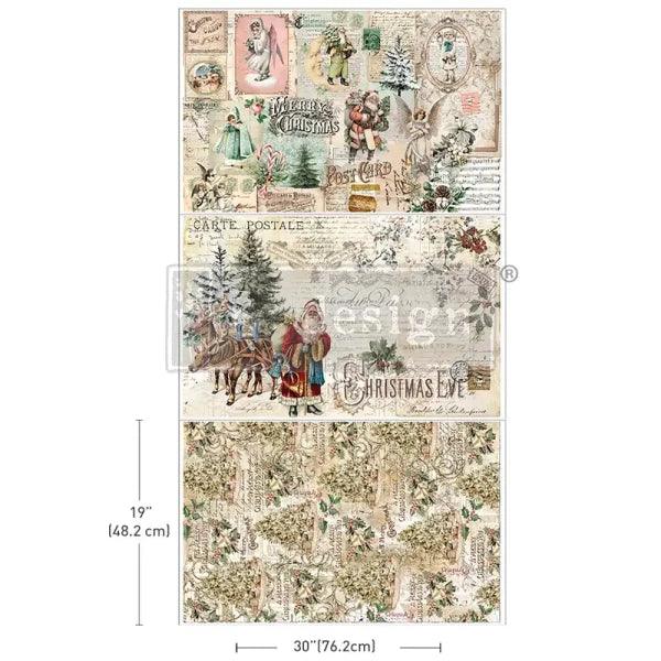 Holly Jolly Hideaway | Redesign 3er Set | Decoupage Tissue Papier - Lioness Vintage