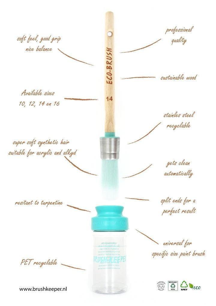 Rundpinsel mit Frischhaltebehälter | Brushkeeper & Deluxe Ecobrush - Lioness Vintage