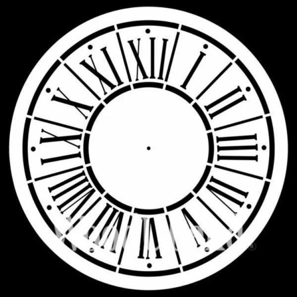 Clock | Uhr Wandschablone | 80 x 80 cm | Posh Chalk - Lioness Vintage