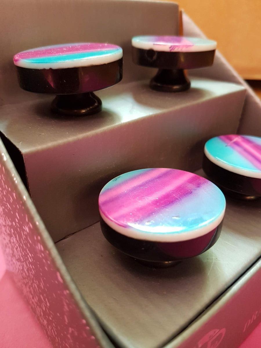 Möbelknöpfe, Pastelstreifen 4-Set - Lioness Vintage