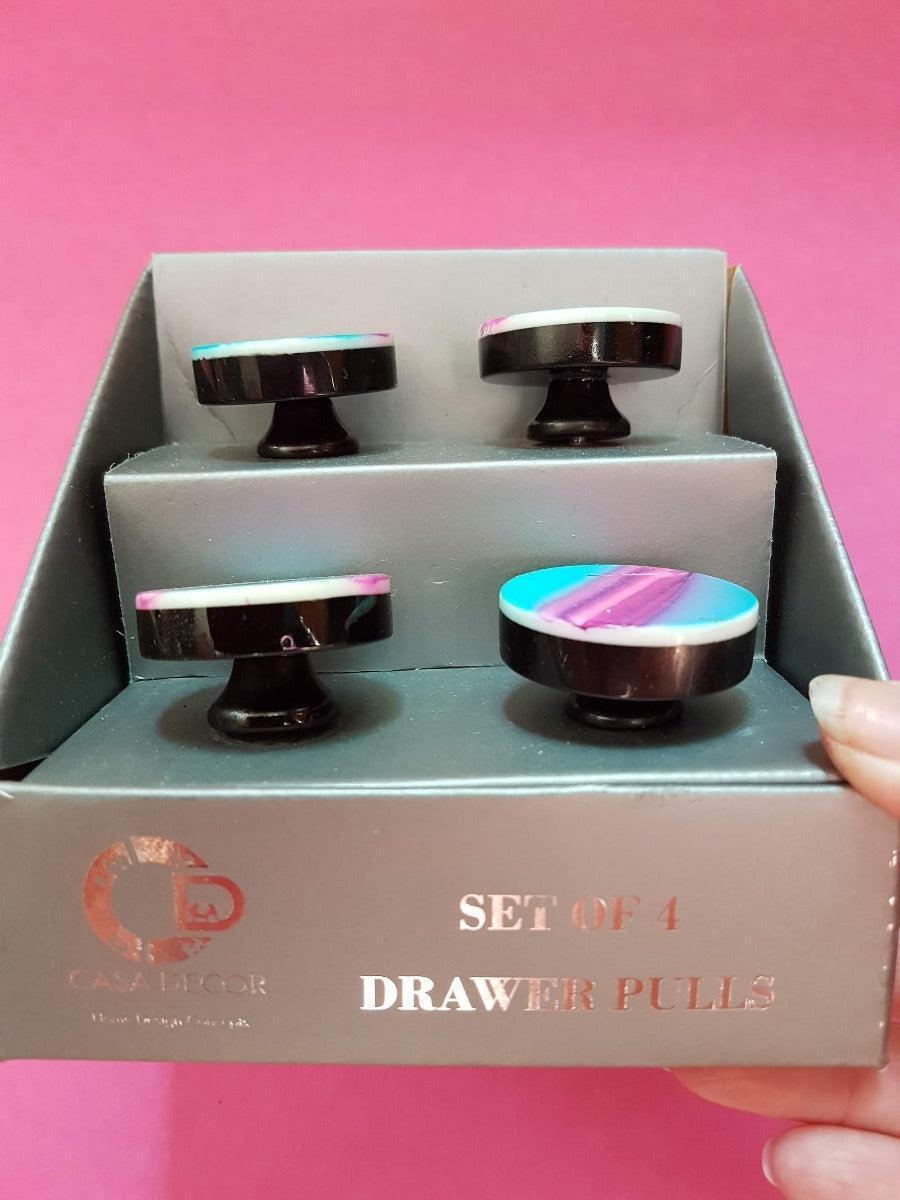 Möbelknöpfe, Pastelstreifen 4-Set - Lioness Vintage