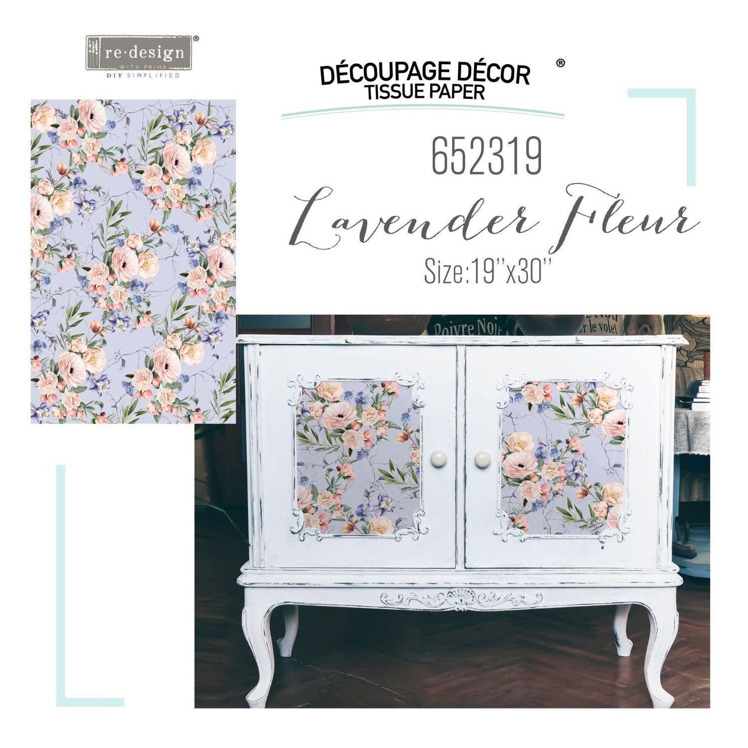 ReDesign Decoupage Decor Tissue Paper Lavender Fleur - Lioness Vintage