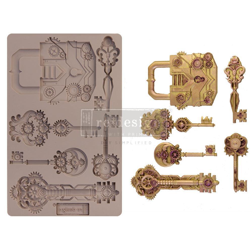 ReDesign Mould Mechanical Lock & Keys, Silikonform - Lioness Vintage
