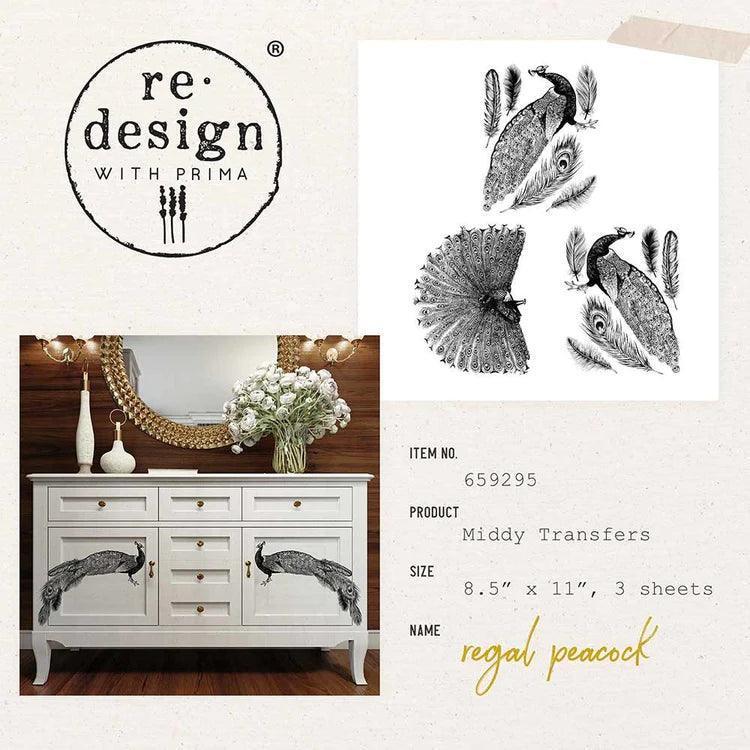 Regal Peacock - Pfauen | Redesign | Middy Transfers - Lioness Vintage