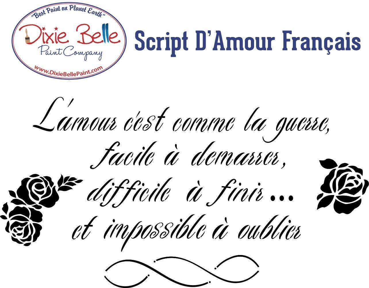 Script d'Amour Francais | Schriftenschablone - Lioness Vintage