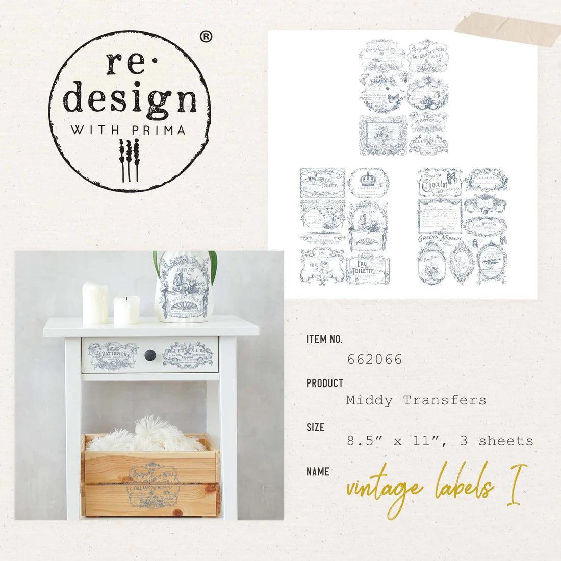 Vintage Labels I | Redesign | Middy Transfers - Lioness Vintage