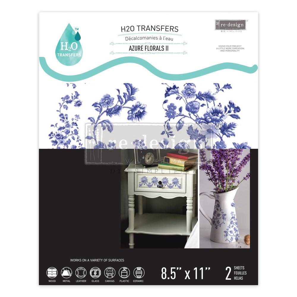 Azure Florals II | Transferfolien H2O Wasserschiebefolie | Redesign - Lioness Vintage