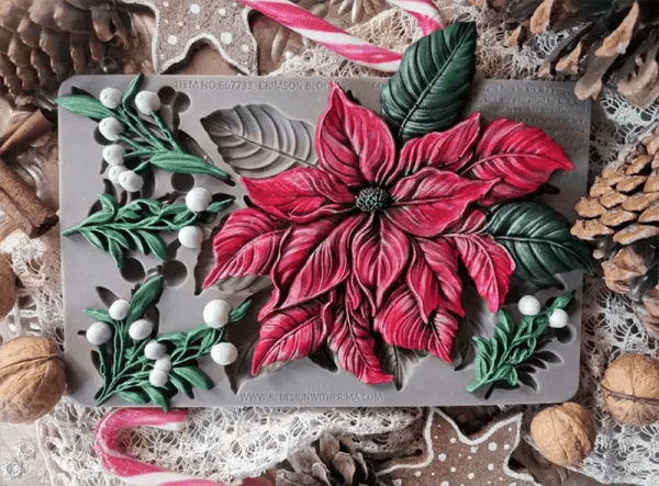 Crimson Blooms - Weihnachtsstern | Redesign Silikonform - Lioness Vintage