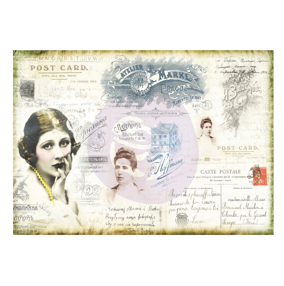 Carte Postale | Decoupage Seidenpapier | Finnabair - Lioness Vintage