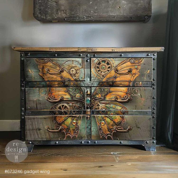 Gadgetwing | DIN A1 Decoupage | ReDesign - Schmetterling Steampunk - Lioness Vintage