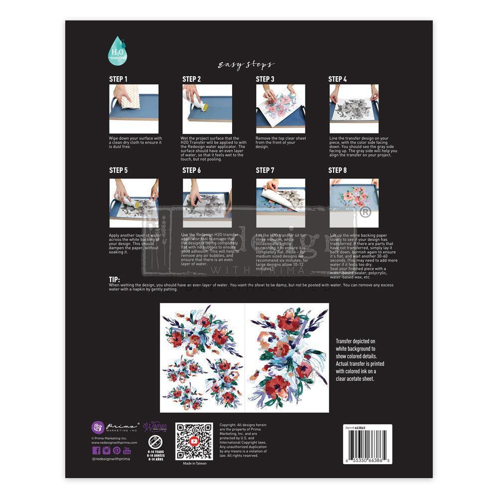 Radiant Blooms - Transferfolien H2O Wasserschiebefolie | Redesign - Lioness Vintage