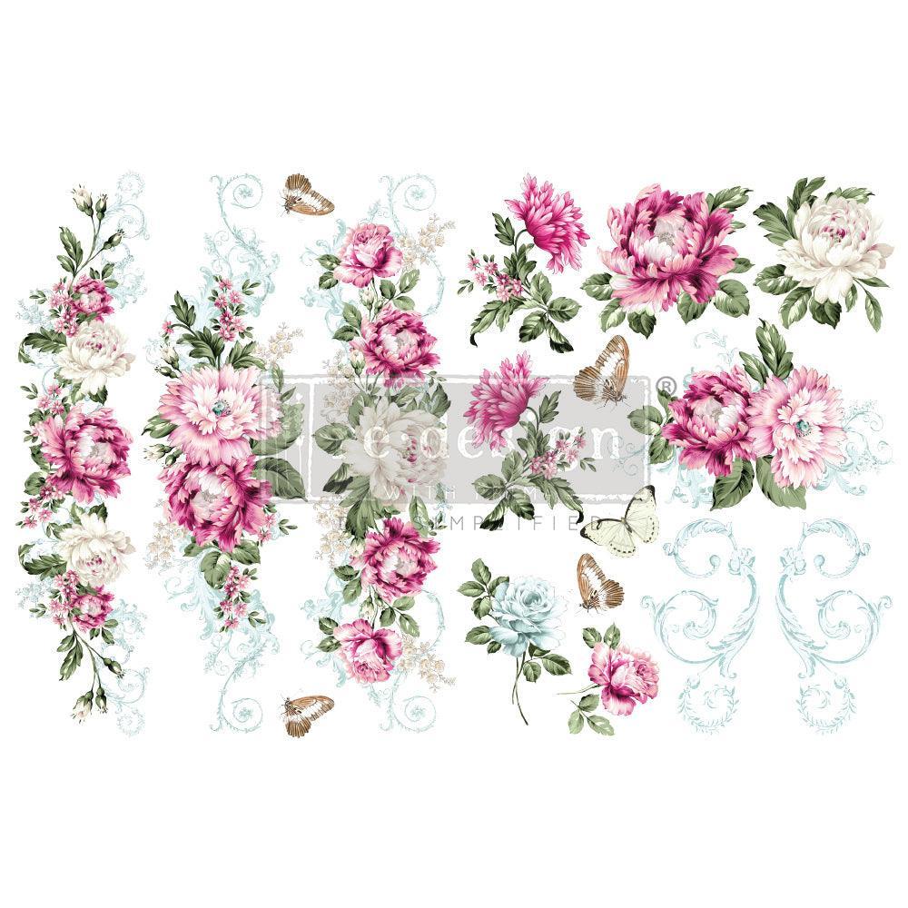 Springtime Peonies - Transferfolien H2O Wasserschiebefolie | Redesign - Lioness Vintage