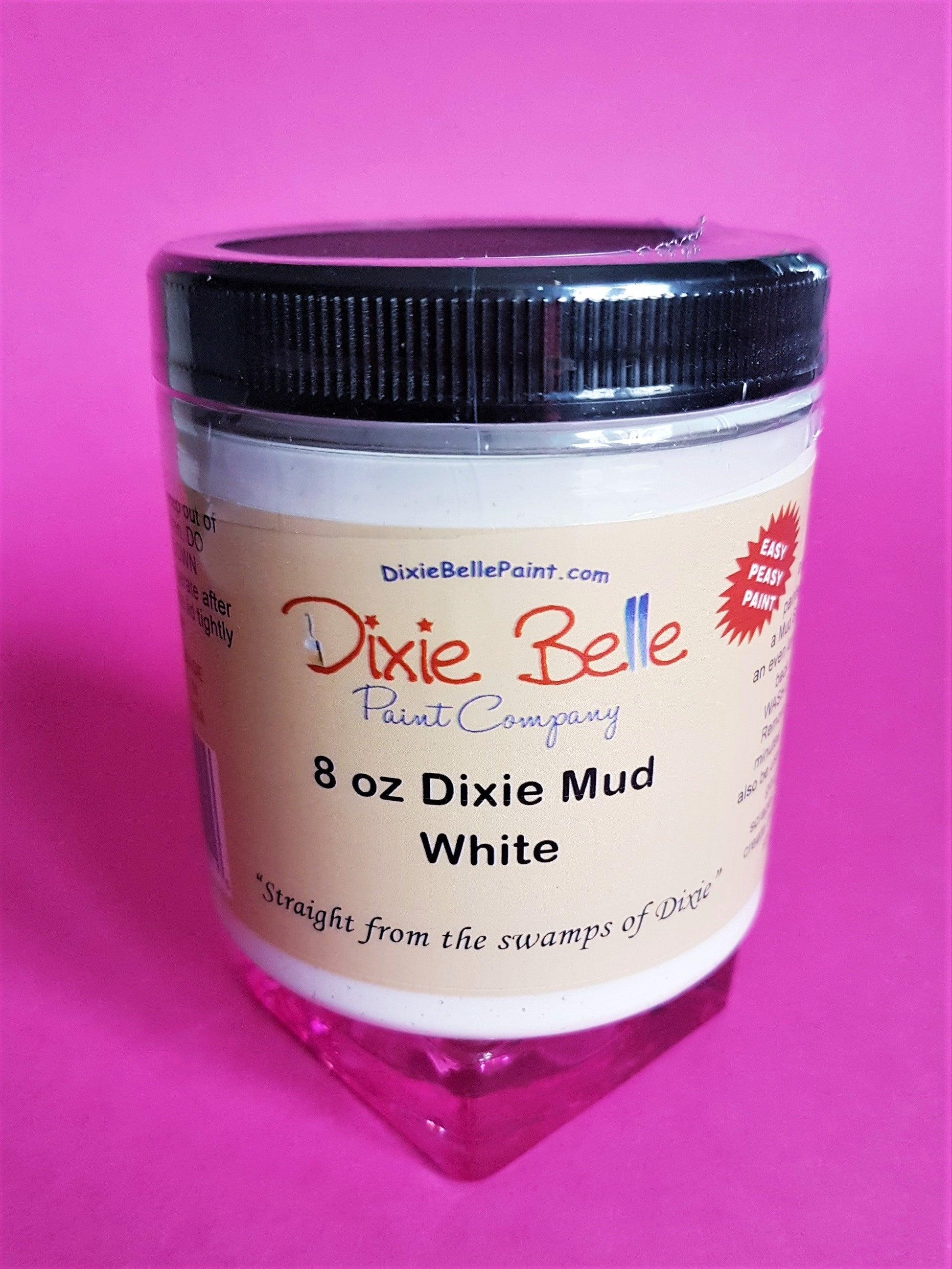 Dixie Belle Mud, white, brown, black, wooden spatula