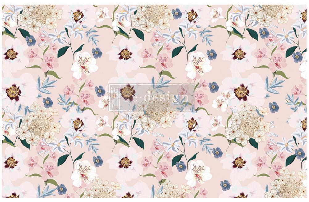 Decoupage Tissue Papier | Redesign - Blush Floral - Lioness Vintage