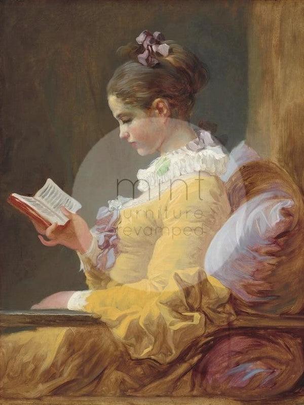 mint_by_michelle_young_girl_reading_decoupage_papier_möbel