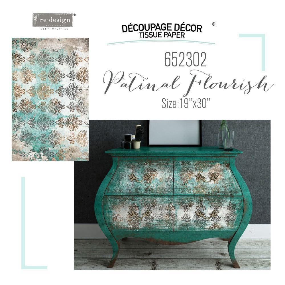 Patina Flourish | ReDesign Tissue Papier - Lioness Vintage