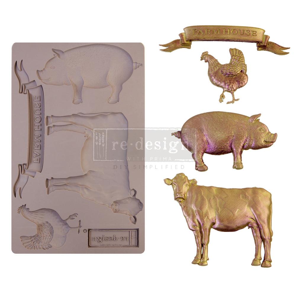 ReDesign_Mould_farm_animals_tiere_kuh_huhn_Silikonform