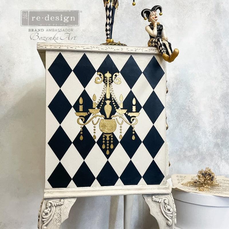 Redesign Transfer | Black Harlequin | Rautenmuster schwarz - Lioness Vintage