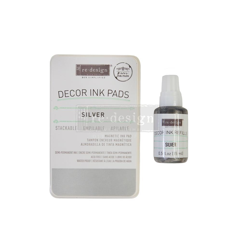 Stempelset Silber Decor Ink Pad & Refill | Prima Redesign - Lioness Vintage