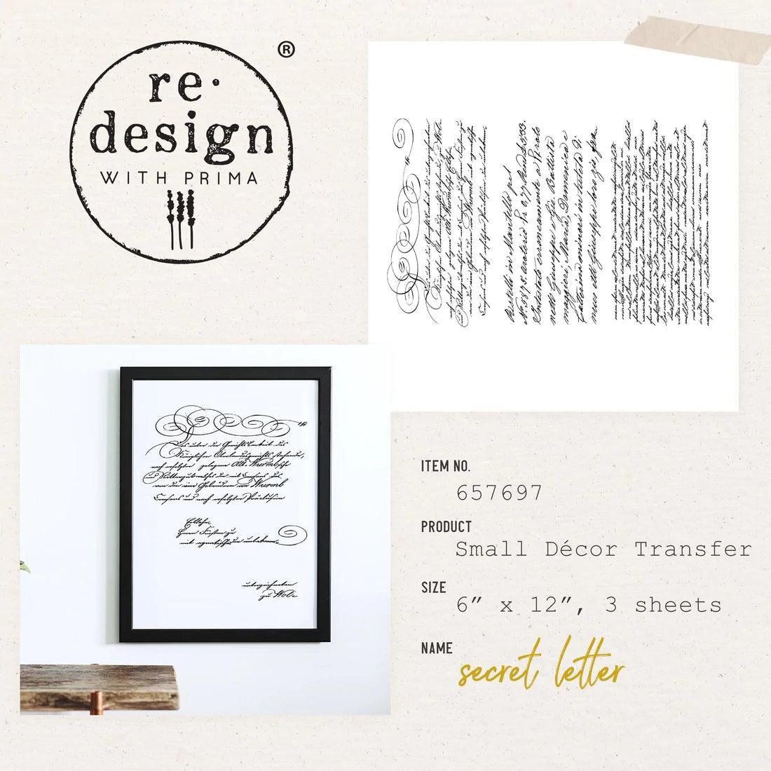 Transferfolien | Redesign Transfer - Secret Letter II - weiße Schrift - Lioness Vintage